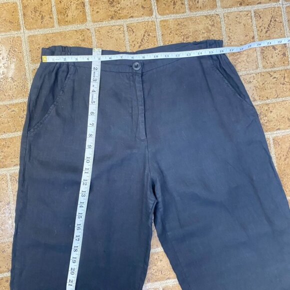 Flax 100% Linen Lagenlook Black Pants - Picture 9 of 10